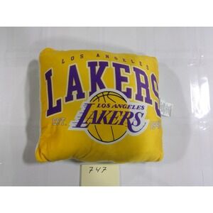 Pegasus Sports Los Angeles Lakers NBA Throw Pillow Yellow Sherpa Back Excellent